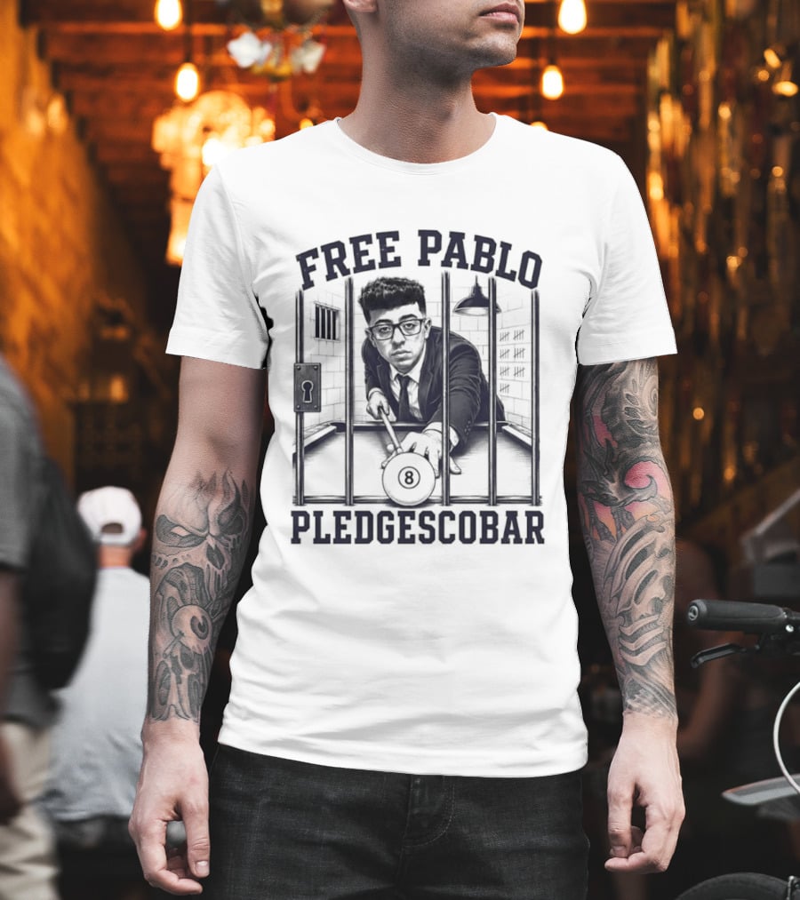 Free Pablo Pledgescobar Eight Ball Prison T-Shirt