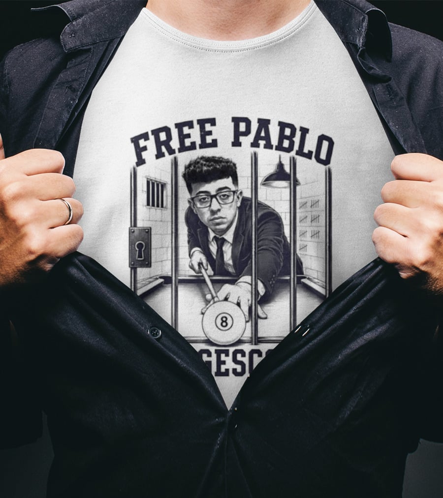 Free Pablo Pledgescobar Eight Ball Prison T-Shirt