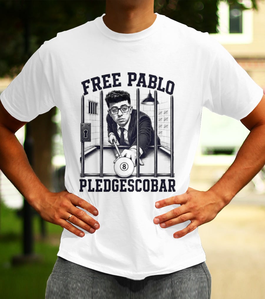 Free Pablo Pledgescobar Eight Ball Prison T-Shirt