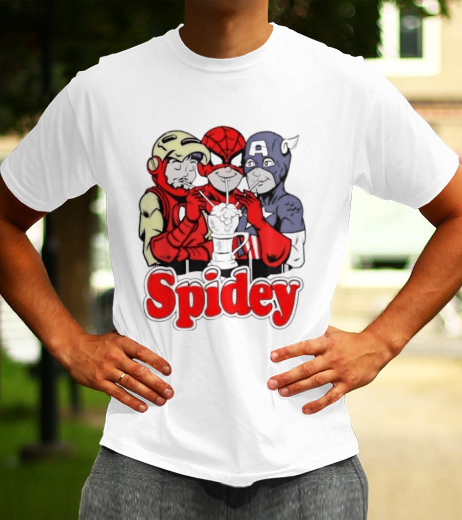 Spidey Iron Man Captain America Beer Meme T-Shirt