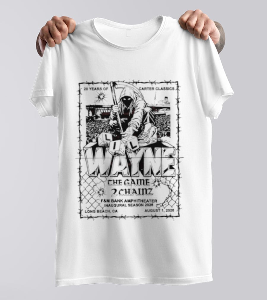 Lil Wayne The Game 2Chainz 20 Years Carter Classics Long Beach 2026 T-Shirt