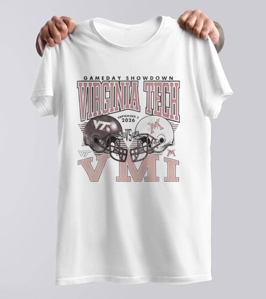 Virginia Tech Hokies Vs VMI 2026 Gameday Showdown Football Helmets T-Shirt