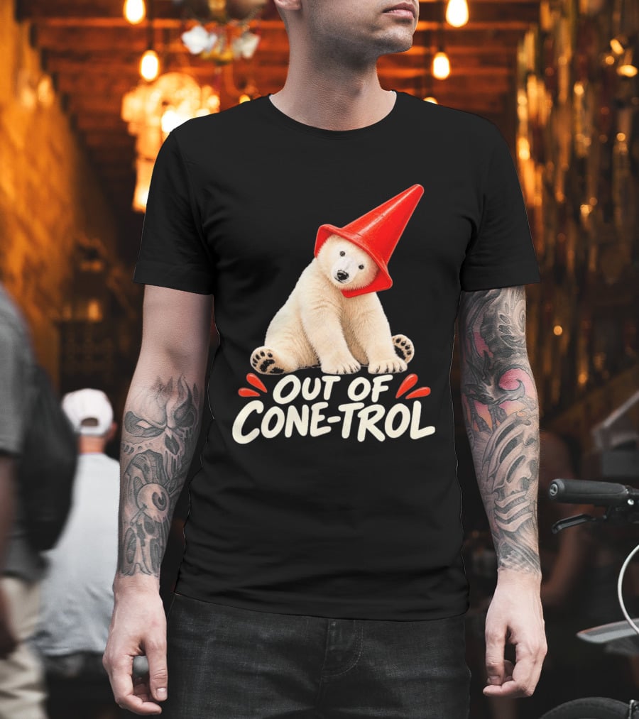 Out Of Cone Trol Polar Bear Traffic Cone Viral T-Shirt