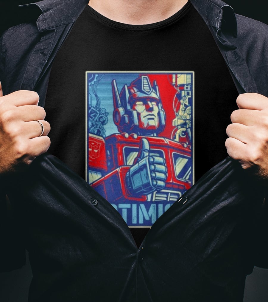 Optimus Prime Optimist Transformers Art Thumbs Up T-Shirt