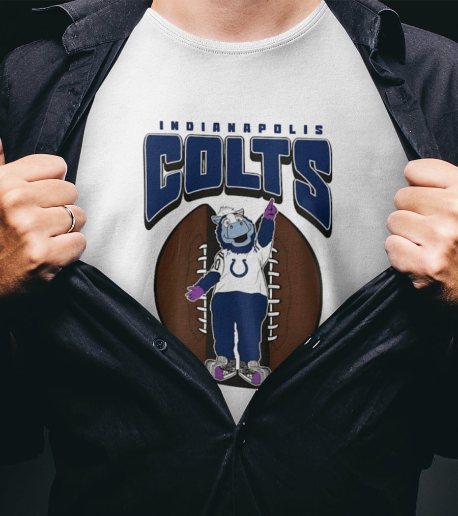 Indianapolis Colts Blue Mania Mascot Football 2026 T-Shirt