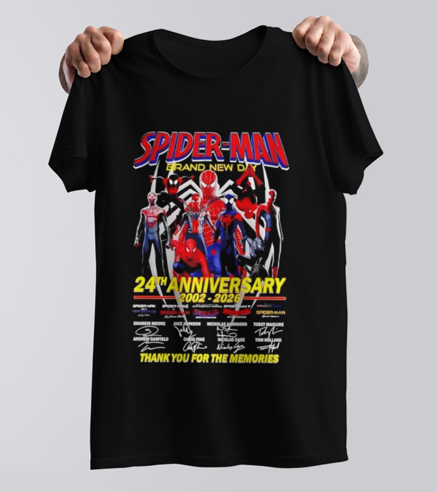 Spider Man Brand New Day 24th Anniversary 2002 2026 Thank You For The Memories T-Shirt