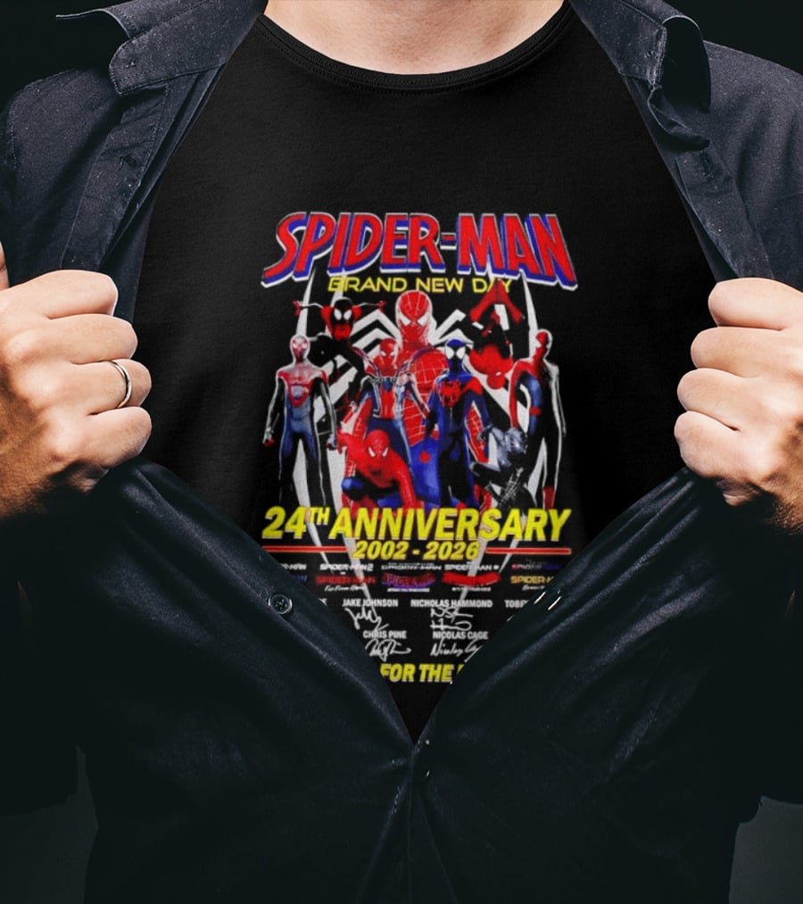 Spider Man Brand New Day 24th Anniversary 2002 2026 Thank You For The Memories T-Shirt