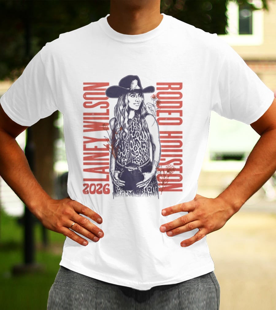 Lainey Wilson Rodeo Houston 2026 Country Music Western Style Cowboy Hat Floral T-Shirt