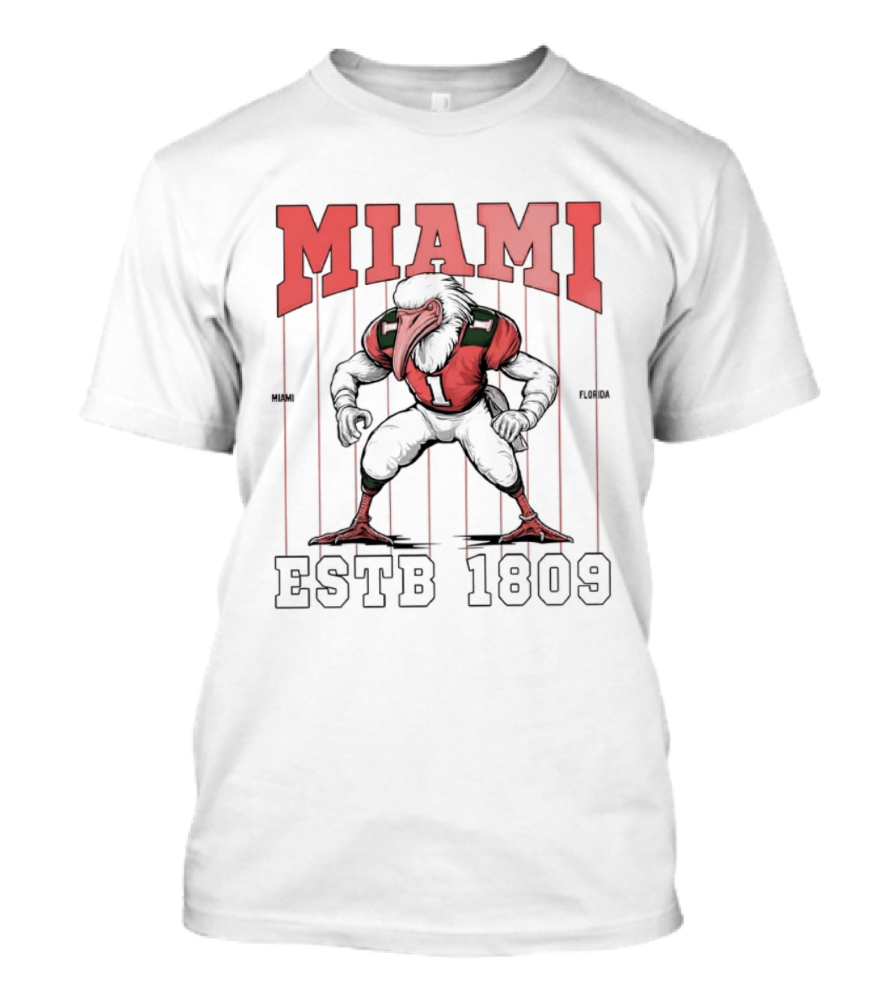 Miami Hurricanes Ibis Football ESTB 1809 T-Shirt