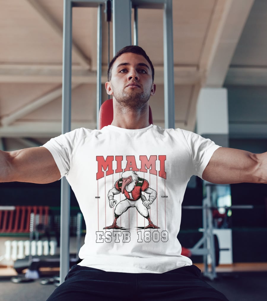 Miami Hurricanes Ibis Football ESTB 1809 T-Shirt