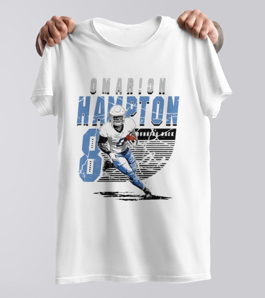Omarion Hampton 8 Running Back Los Angeles Chargers Football T-Shirt