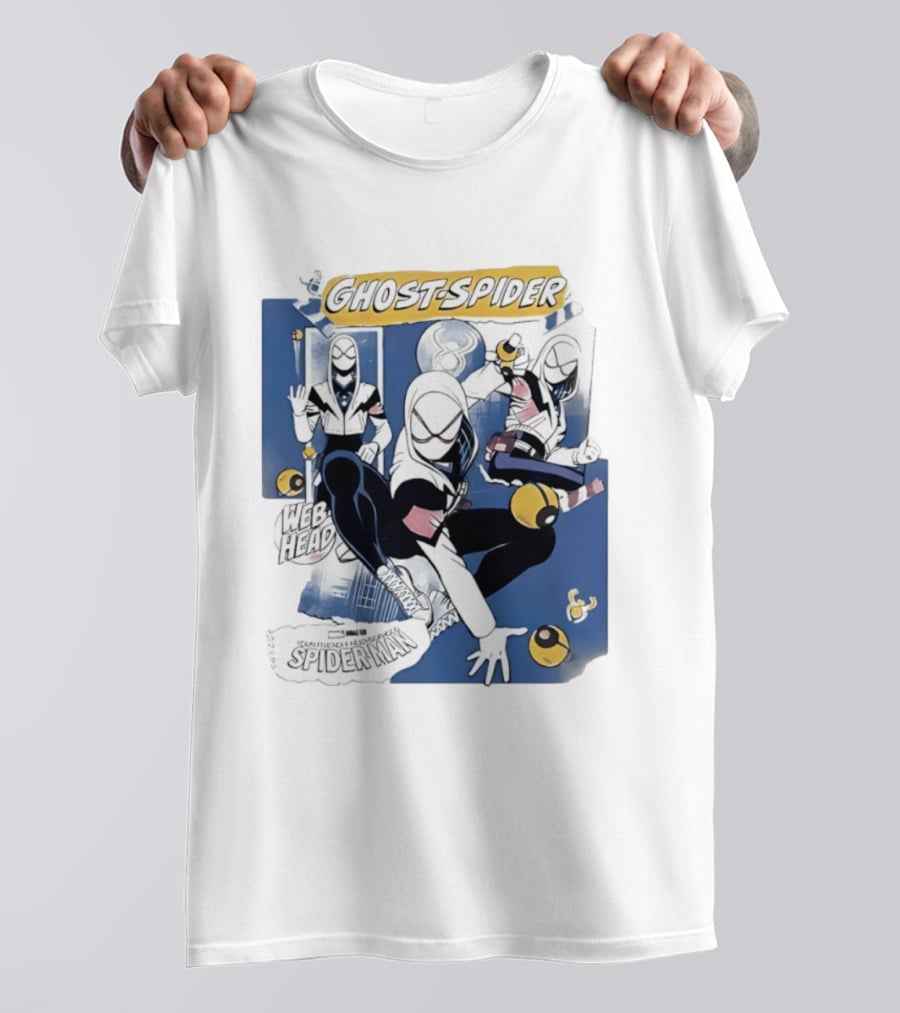 Ghost Spider Web Head Spider Man T-Shirt