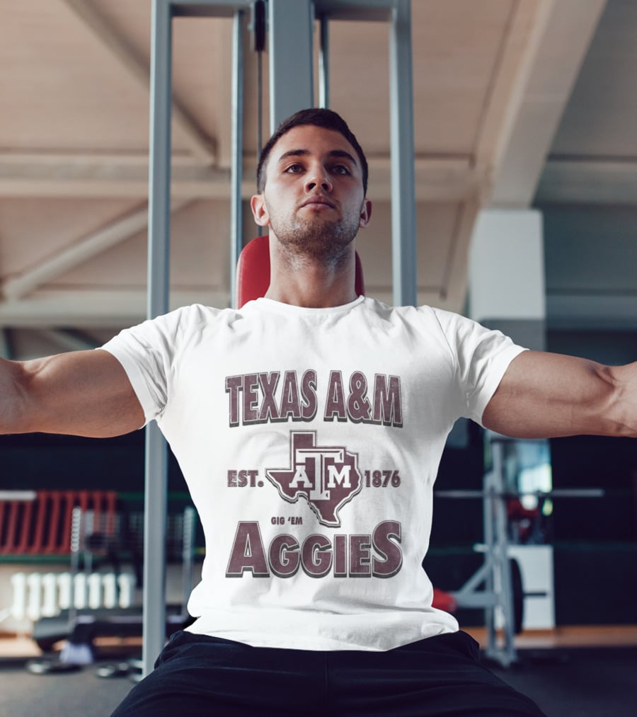 Texas A&M Est 1876 Gig 'Em Aggies A&M Logo State T-Shirt