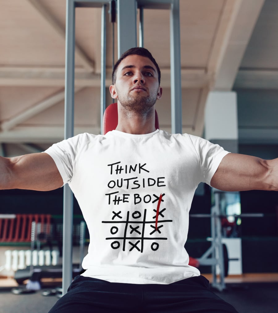 Think Outside The Box Tic Tac Toe Creativity Strategy Game Winning Move T-Shirt