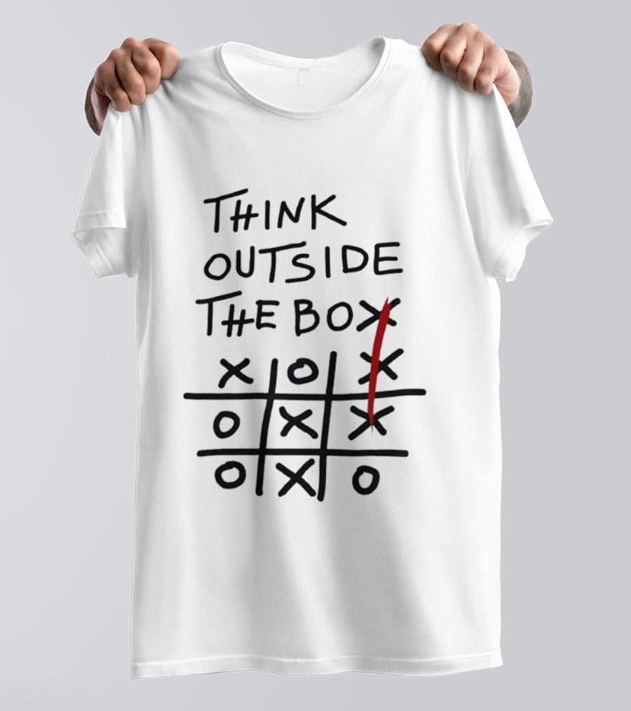 Think Outside The Box Tic Tac Toe Creativity Strategy Game Winning Move T-Shirt