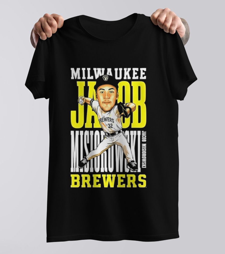 Milwaukee Brewers Jacob Misiorowski Caricature 2026 MLB T-Shirt