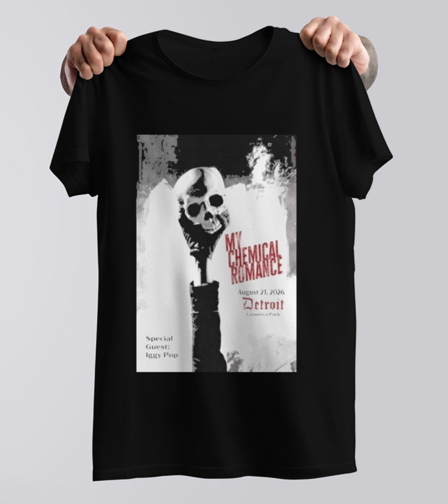 My Chemical Romance Iggy Pop August 21 2026 Comerica Park Detroit T-Shirt