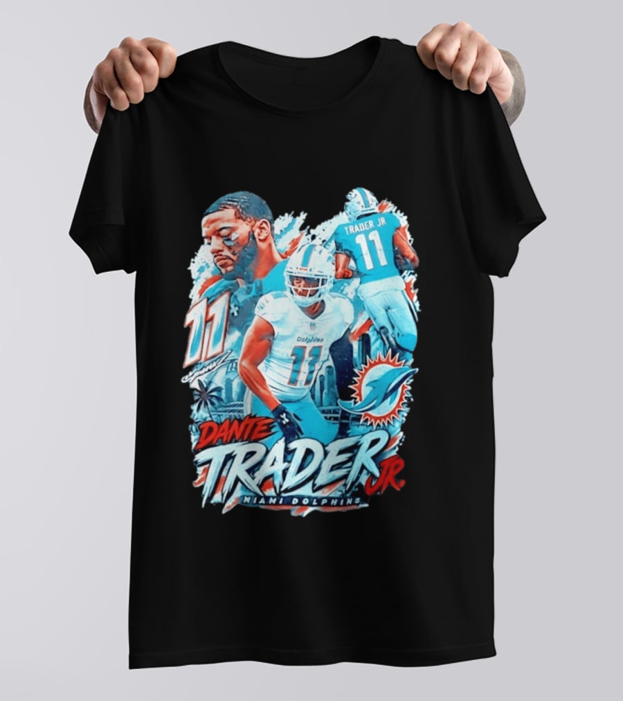 Dante Trader Jr 11 Miami Dolphins Football Player T-Shirt