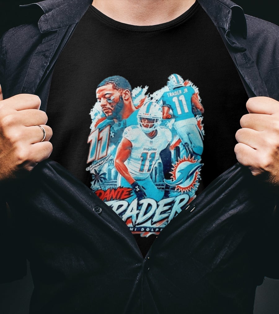 Dante Trader Jr 11 Miami Dolphins Football Player T-Shirt