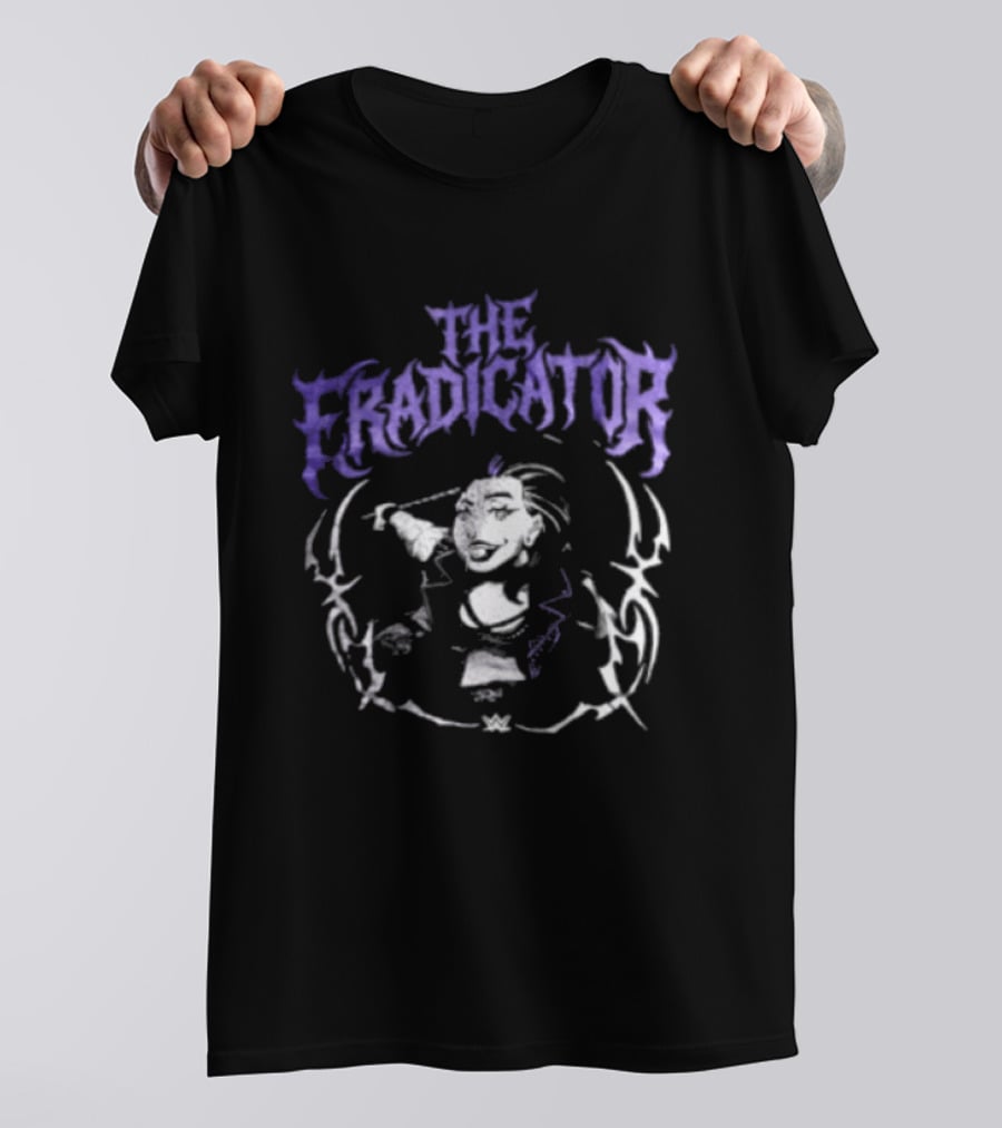 The Eradicator Rhea Ripley Gothic Font Purple Smoky T-Shirt