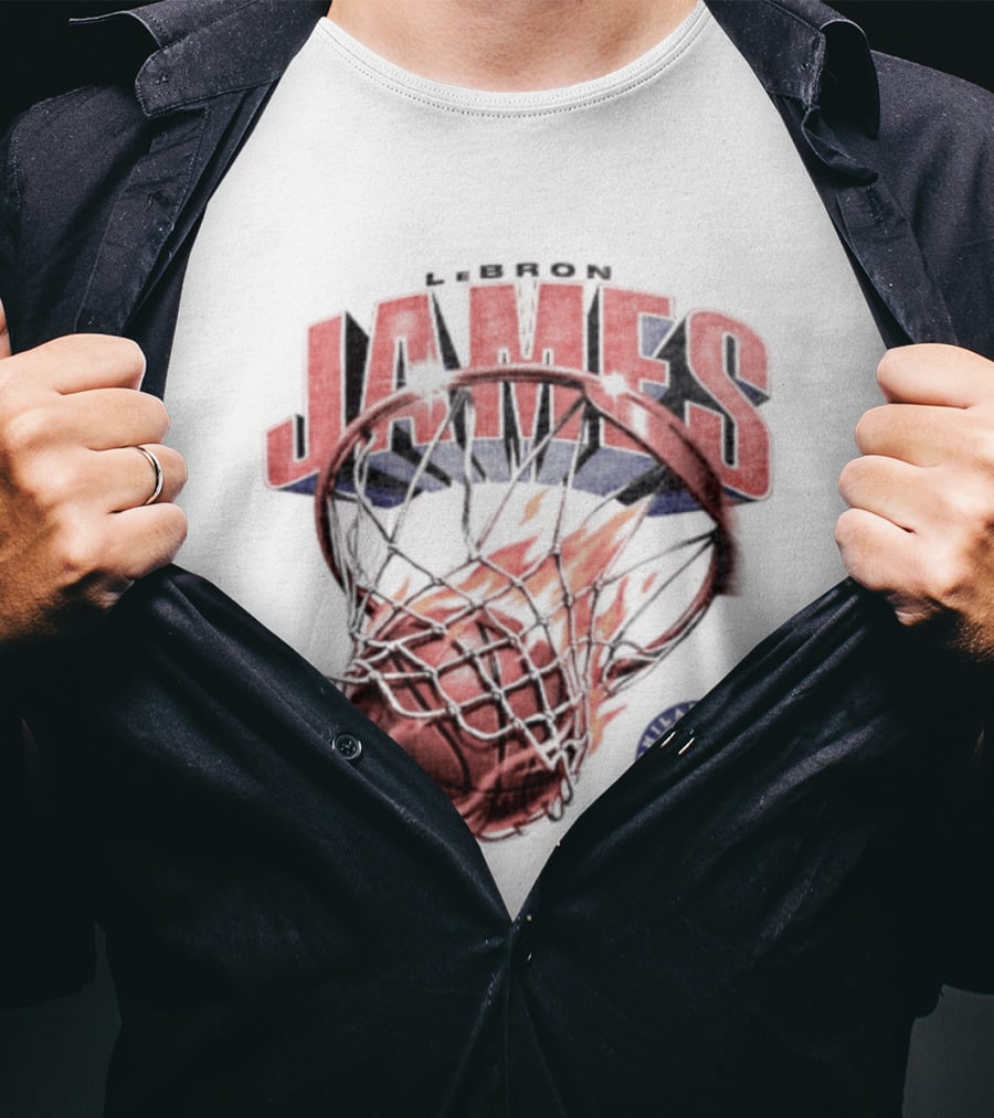 LeBron James 23 Basketball Fire Hoop Philadelphia 76ers T-Shirt