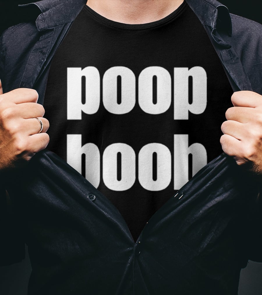 Poop Boob Bold White Text Playful Humor T-Shirt