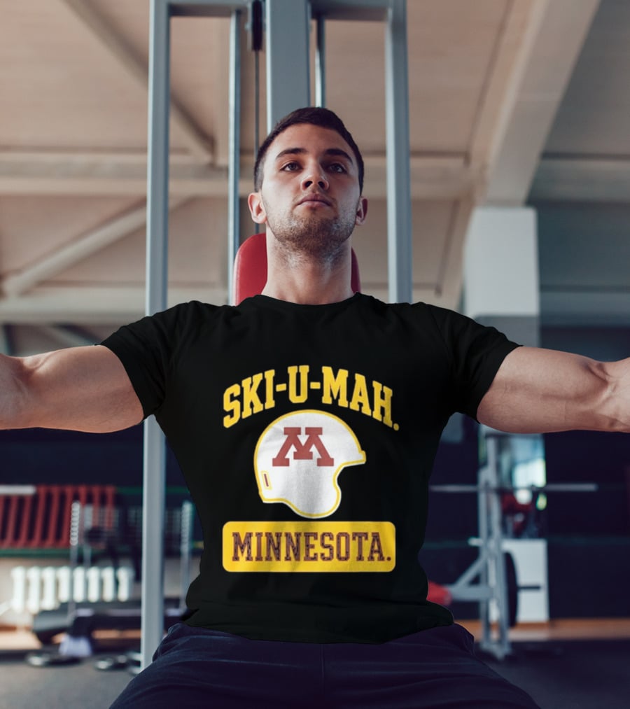 Mills Armbruster Ski U Mah Minnesota Football Helmet T-Shirt