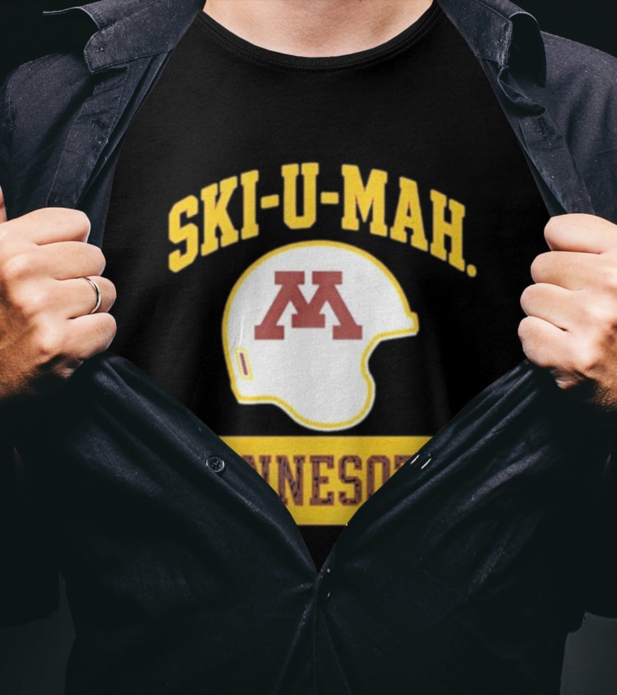 Mills Armbruster Ski U Mah Minnesota Football Helmet T-Shirt