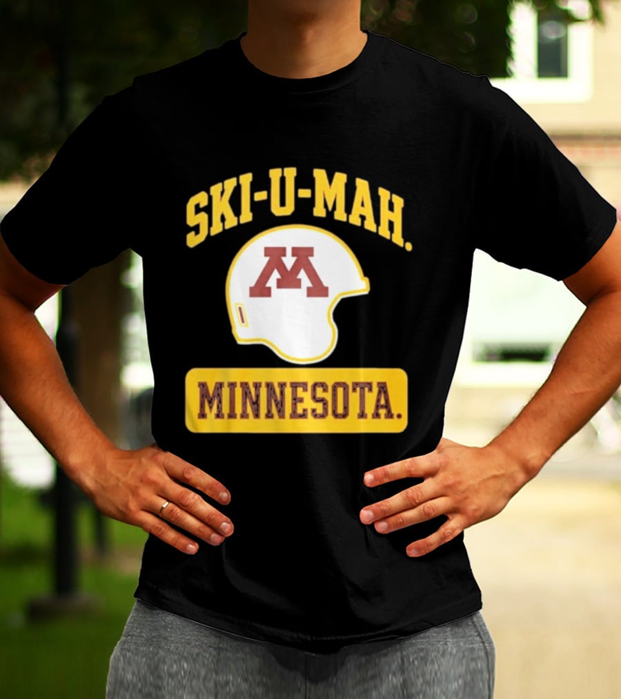 Mills Armbruster Ski U Mah Minnesota Football Helmet T-Shirt