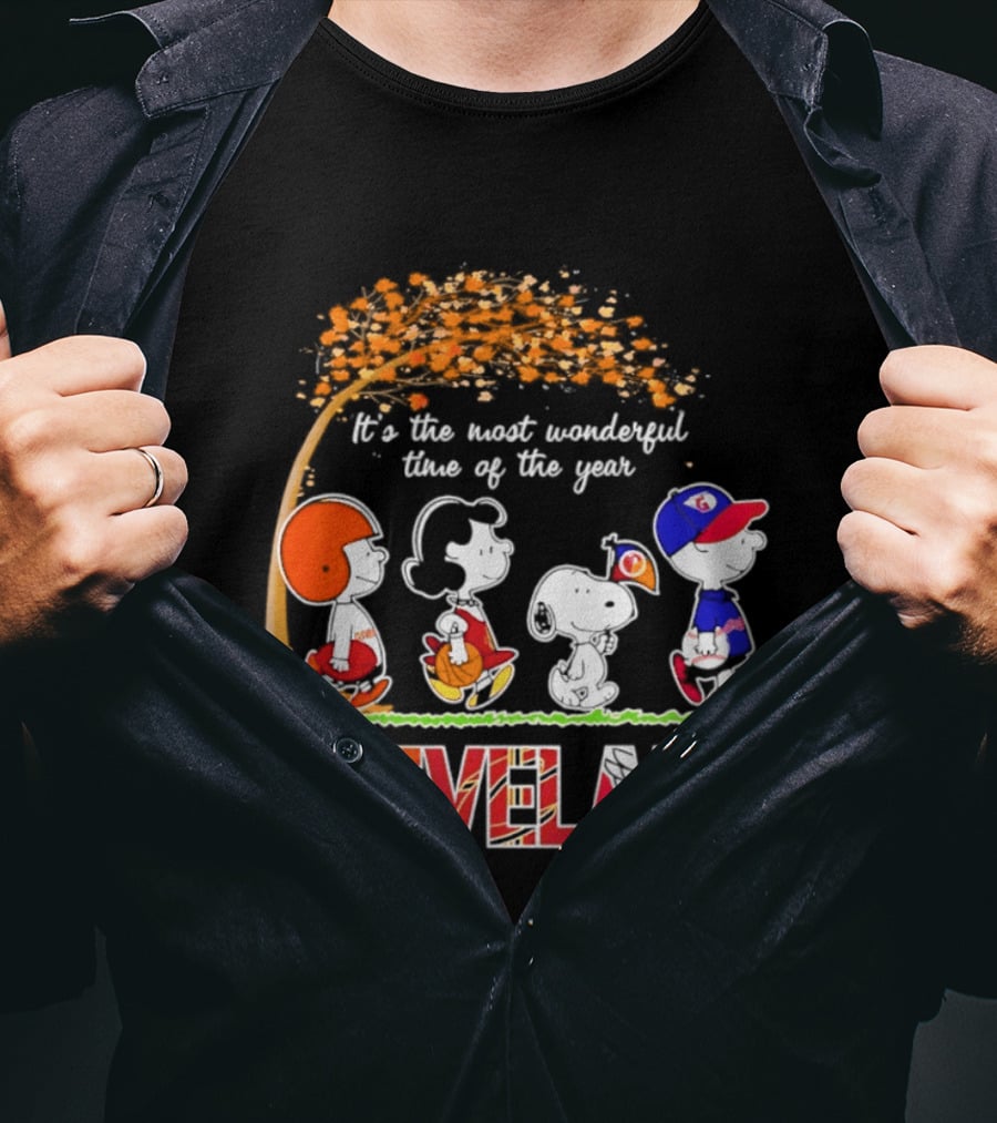 Peanuts Cleveland Sports Most Wonderful Time Of The Year T-Shirt