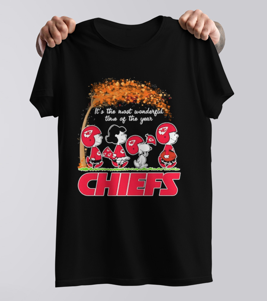 Peanuts Kansas City Chiefs Halloween 2026 Most Wonderful Time Of The Year T-Shirt