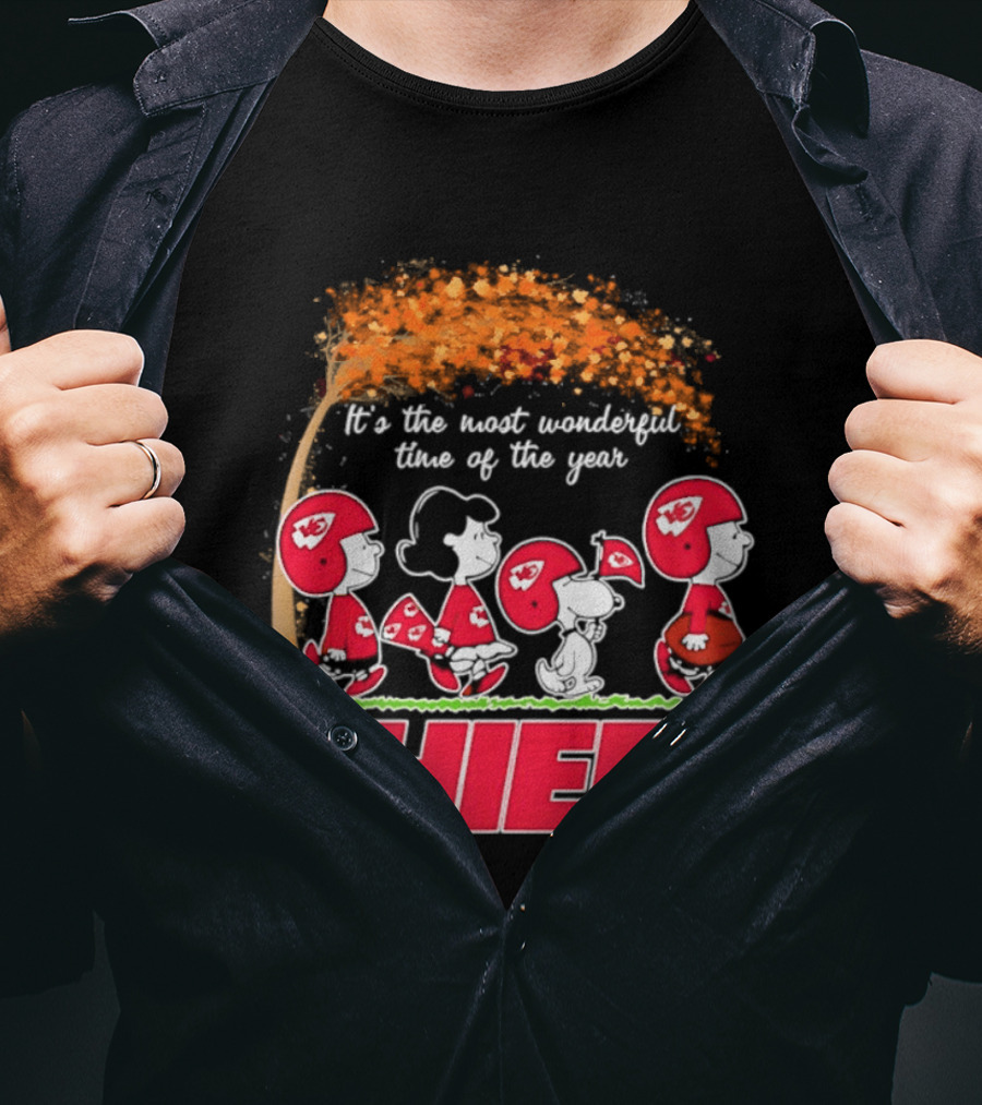 Peanuts Kansas City Chiefs Halloween 2026 Most Wonderful Time Of The Year T-Shirt