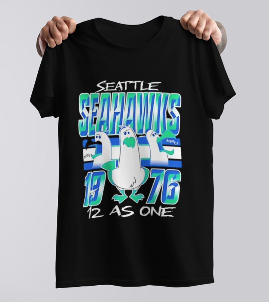 Seattle Seahawks 1976 Seagulls Mine 12 As One T-Shirt