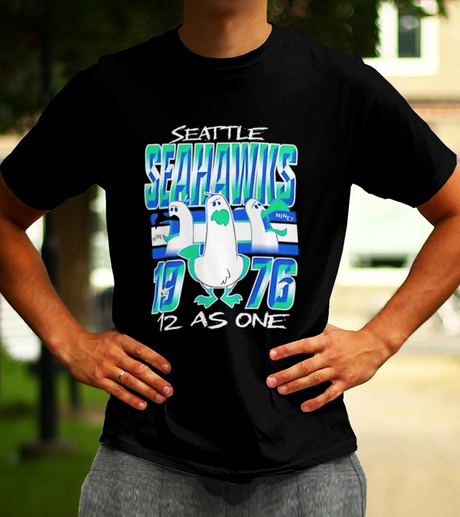 Seattle Seahawks 1976 Seagulls Mine 12 As One T-Shirt
