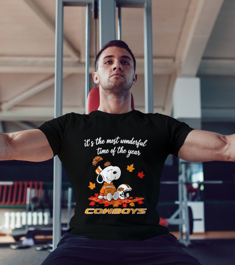 Snoopy Oklahoma State Cowboys It's The Most Wonderful Time Of The Year Halloween 2026 T-Shirt