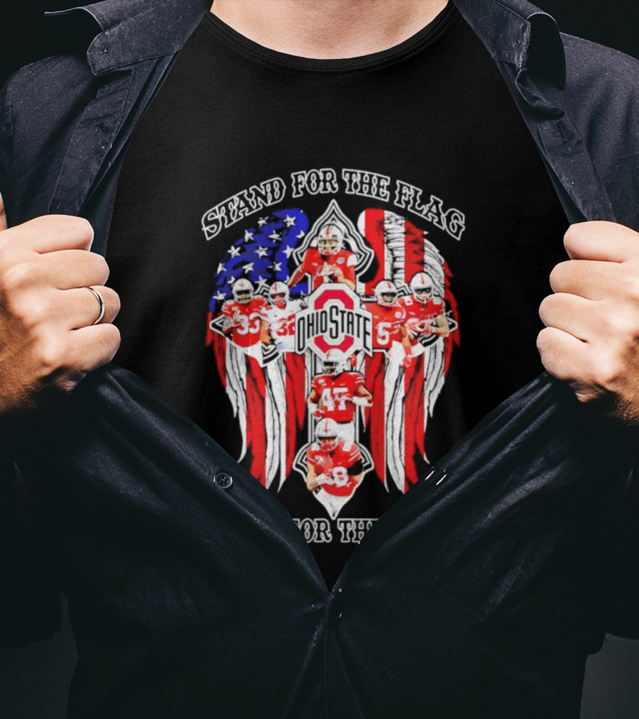 Stand For The Flag Kneel For The Cross Ohio State Buckeyes NCAA Football T-Shirt