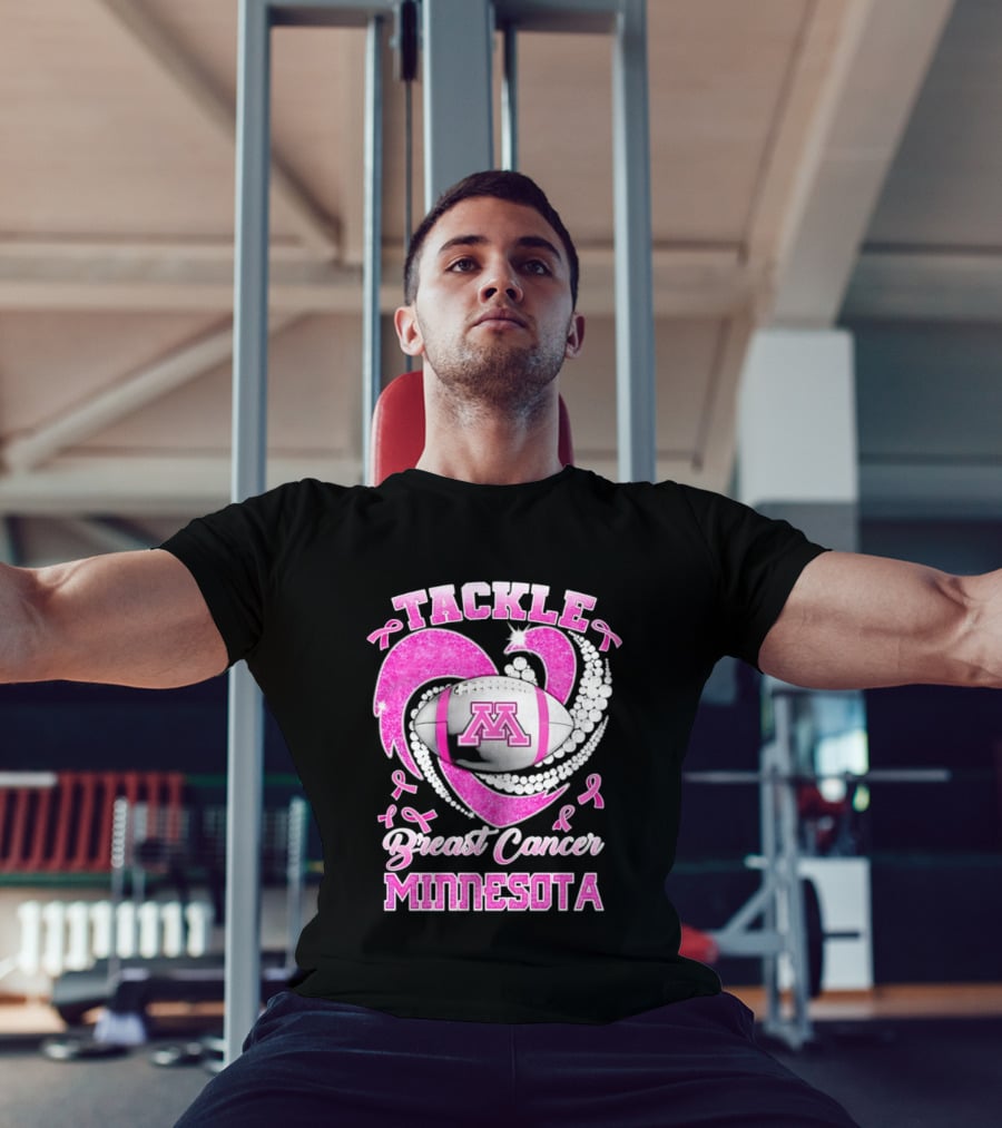 Pink Ribbon Tackle Breast Cancer Minnesota Football T-Shirt