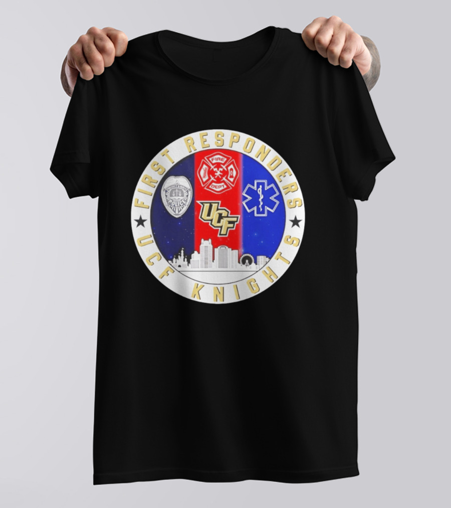 UCF Knights First Responders Orlando Skyline Police Fire EMS T-Shirt