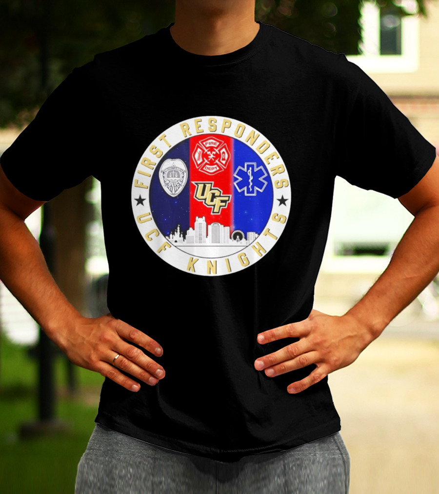 UCF Knights First Responders Orlando Skyline Police Fire EMS T-Shirt