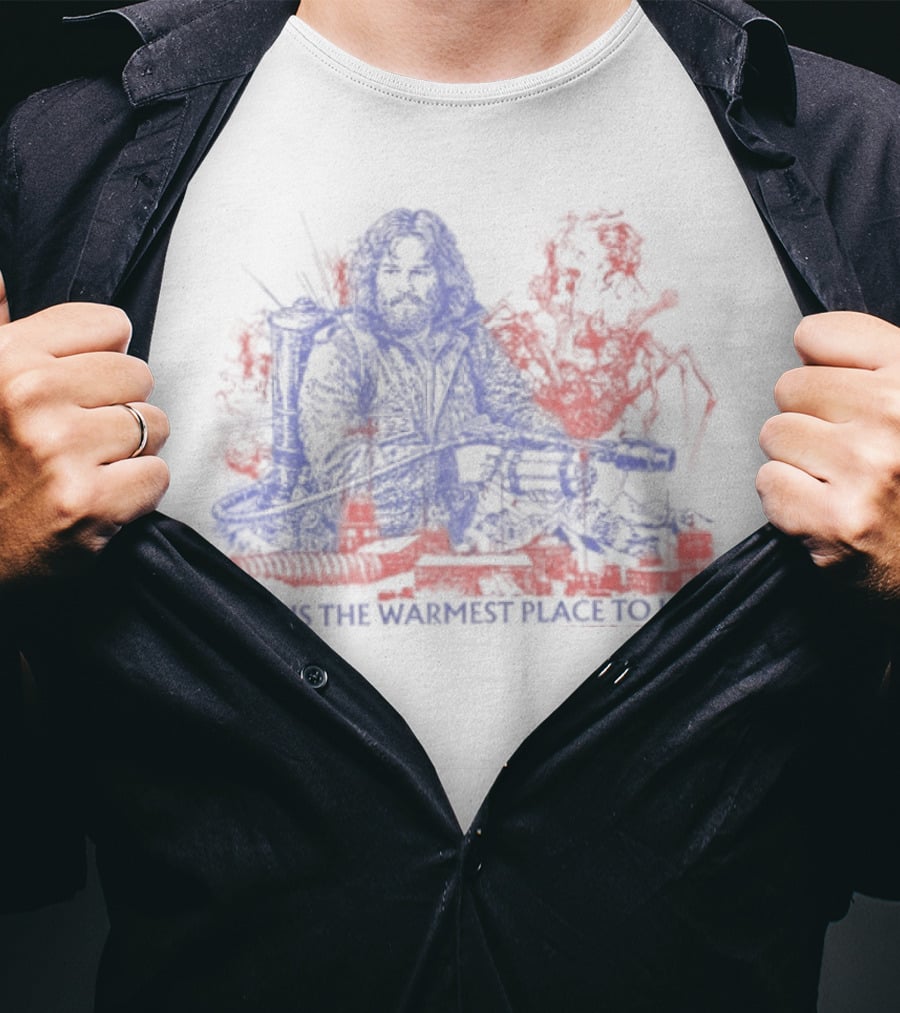Outpost 31 The Thing Man Is The Warmest Place To Hide Kurt Russell T-Shirt