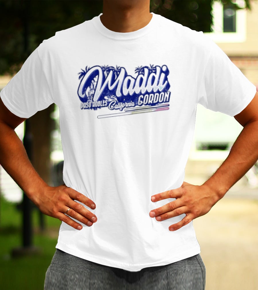 Maddi Gordon Paso Robles California Custom Name Brush Script T-Shirt