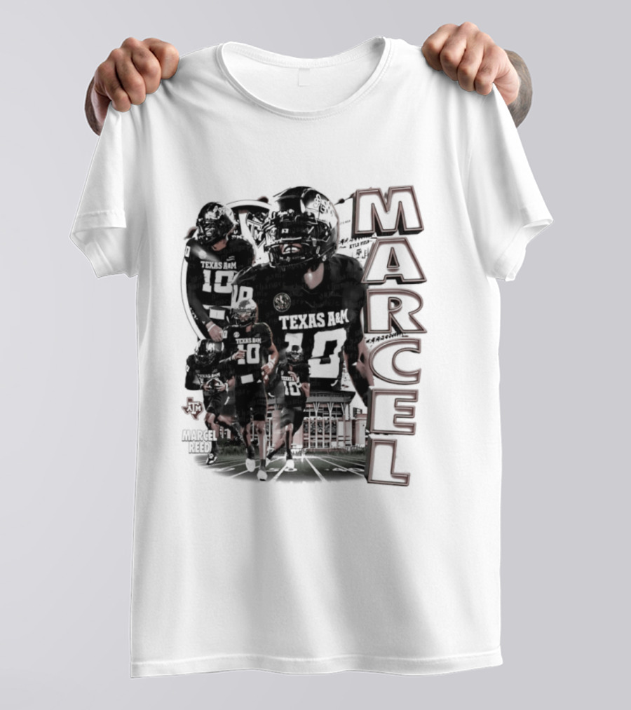 Marcel Reed Texas A&M NCAA Football 10 Aggies Player Collage T-Shirt