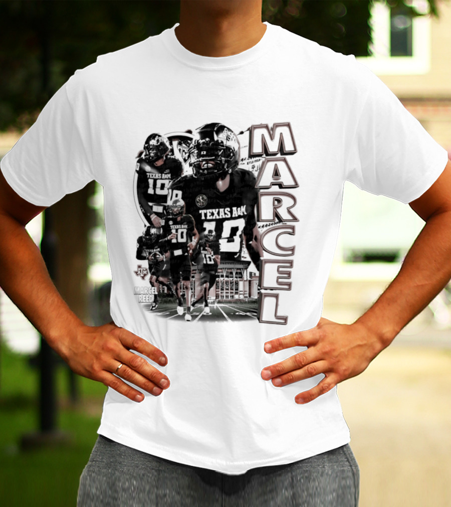 Marcel Reed Texas A&M NCAA Football 10 Aggies Player Collage T-Shirt