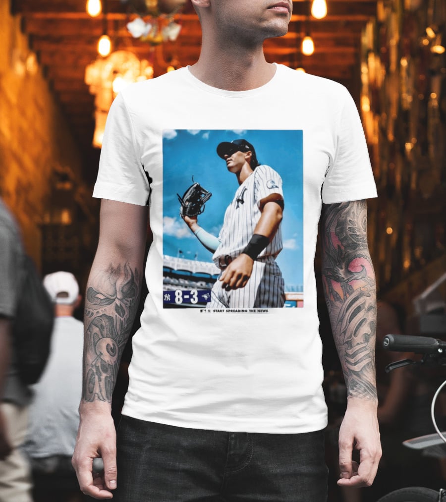 New York Yankees Player 8 3 Start Spreading The News T-Shirt