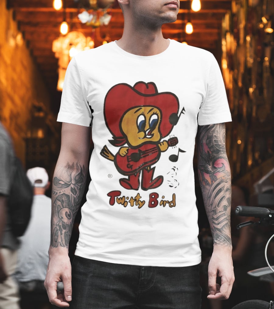 Twitty Bird Cowboy Musician Playing Guitar T-Shirt