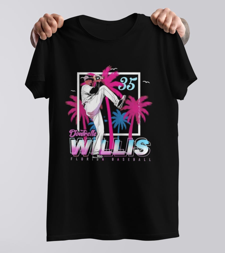 Dontrelle Willis 35 Florida Baseball Palm Trees T-Shirt