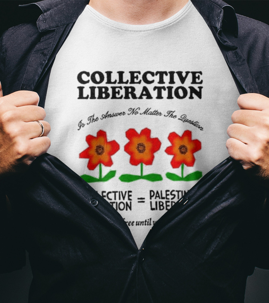Zayn CHNGE X Anees Collective Liberation Palestinian Equality Floral Message T-Shirt