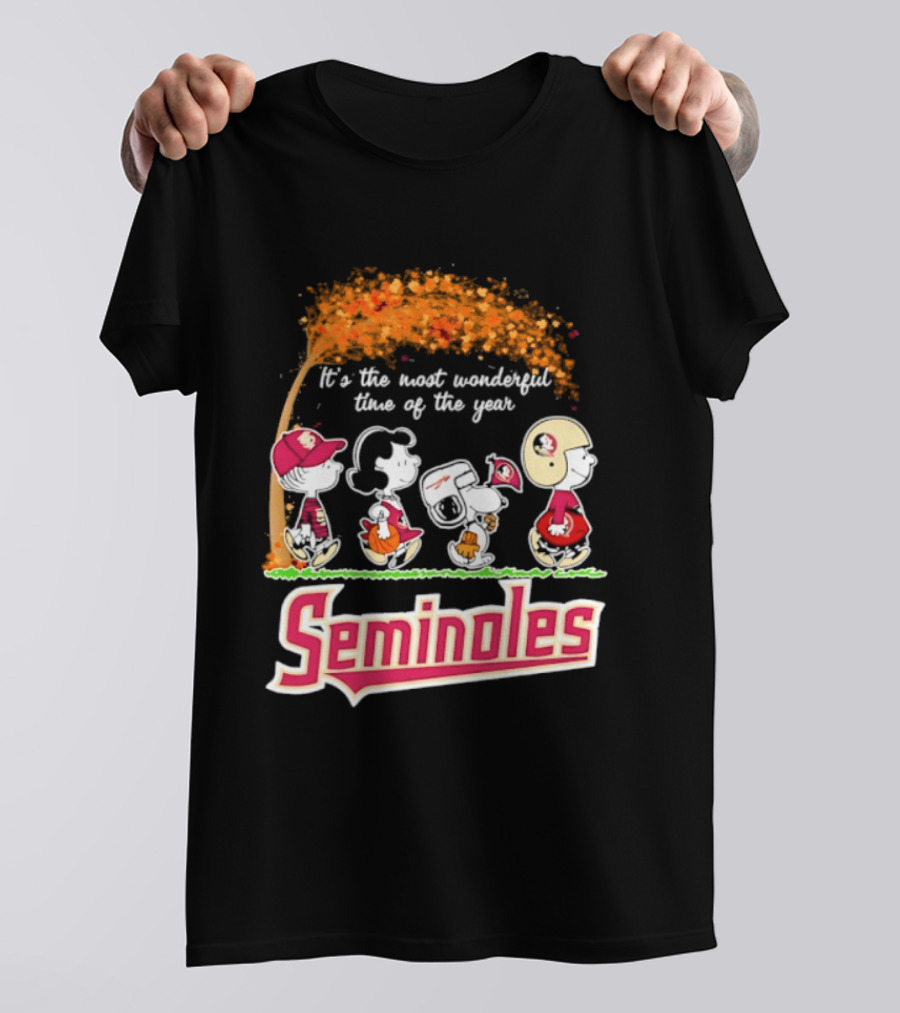 Florida State Seminoles Peanuts Halloween 2026 It's The Most Wonderful Time Of The Year T-Shirt