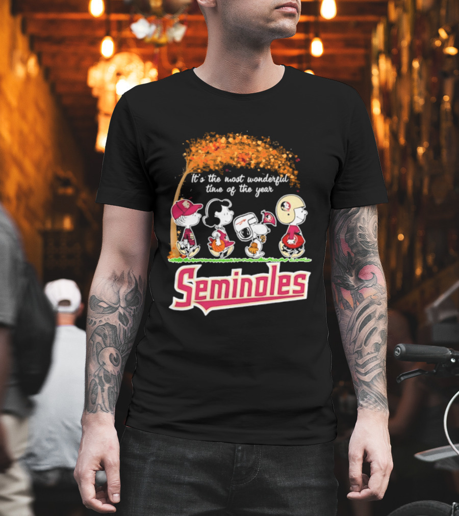 Florida State Seminoles Peanuts Halloween 2026 It's The Most Wonderful Time Of The Year T-Shirt