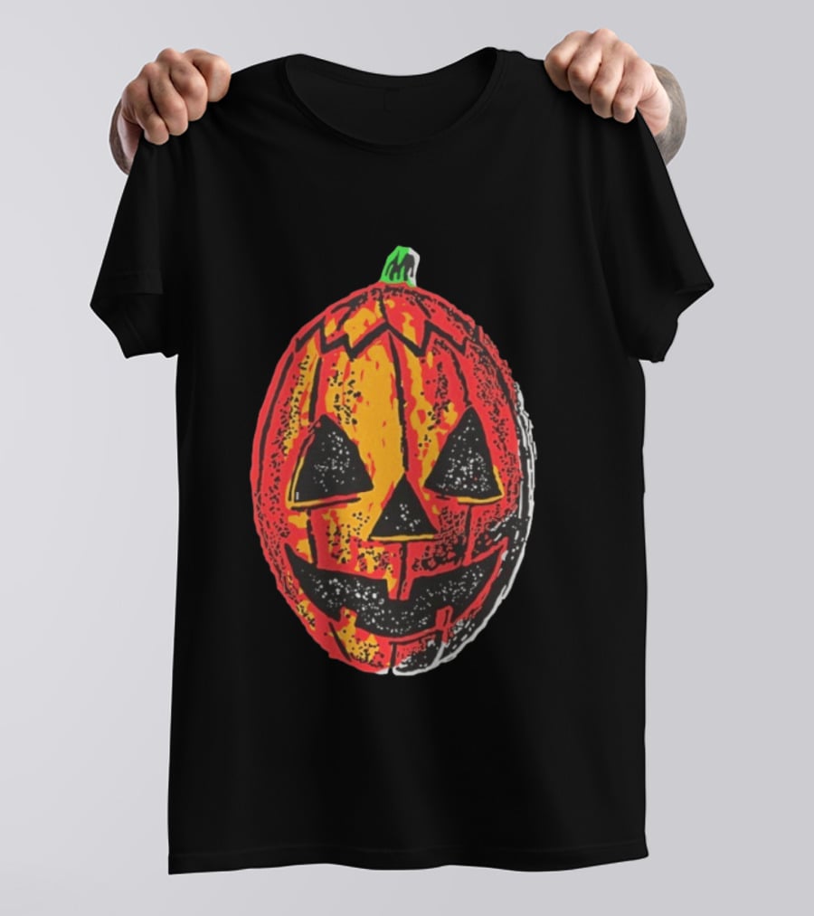 Halloween Trio Pumpkin Jack O' Lantern Black And Orange T-Shirt
